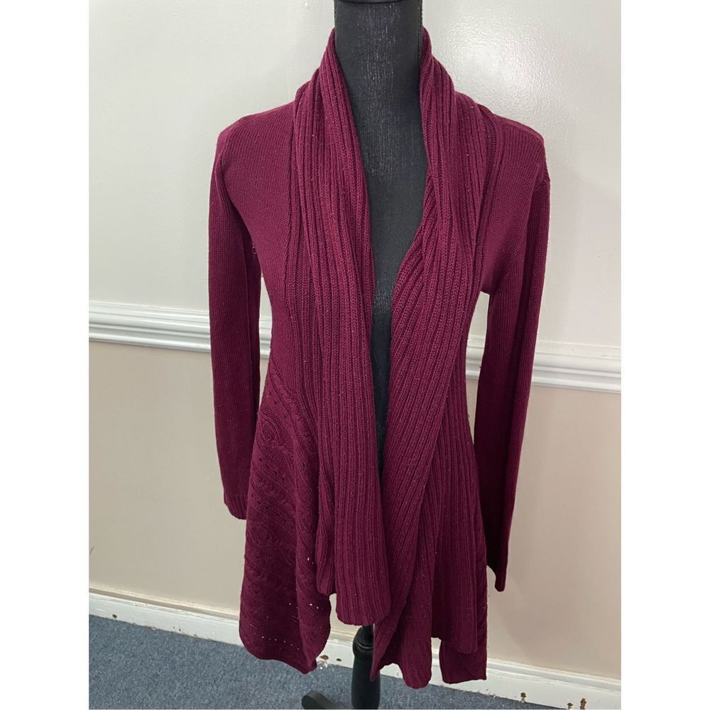 IZ Byer Burgundy Cardigan Size Medium